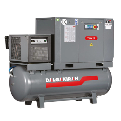 Screw Air Compressors on Tank With Dryer Series